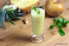 Jus d’ananas, pommes, menthe & gingembre